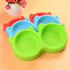 Cat Pet Feed Double Plastic Rounded Bowl