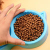 Cat Pet Feed Double Plastic Rounded Bowl